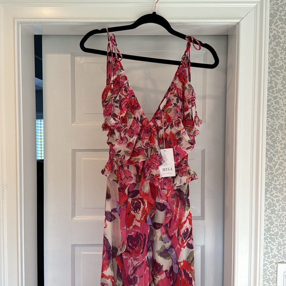 NWT MISA Los Angeles Diana Dress - White Coming Up Roses (RETAIL PRICE IS $460!) - Picture 8 of 12